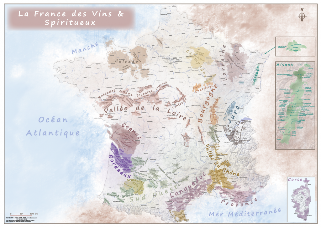 JBCarto-Carte de France des vins - Cartographie pour les professionnels