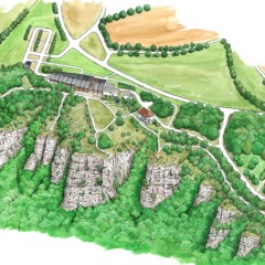 Illustration carte touristique illustrée à l'aquarelle